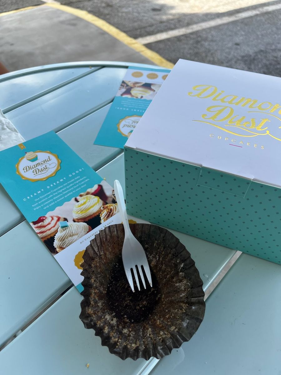 A Diamond Dust box and flavor card on the patio table